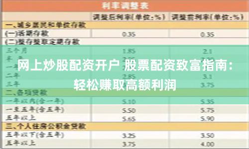 网上炒股配资开户 股票配资致富指南：轻松赚取高额利润