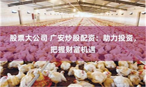 股票大公司 广安炒股配资：助力投资，把握财富机遇